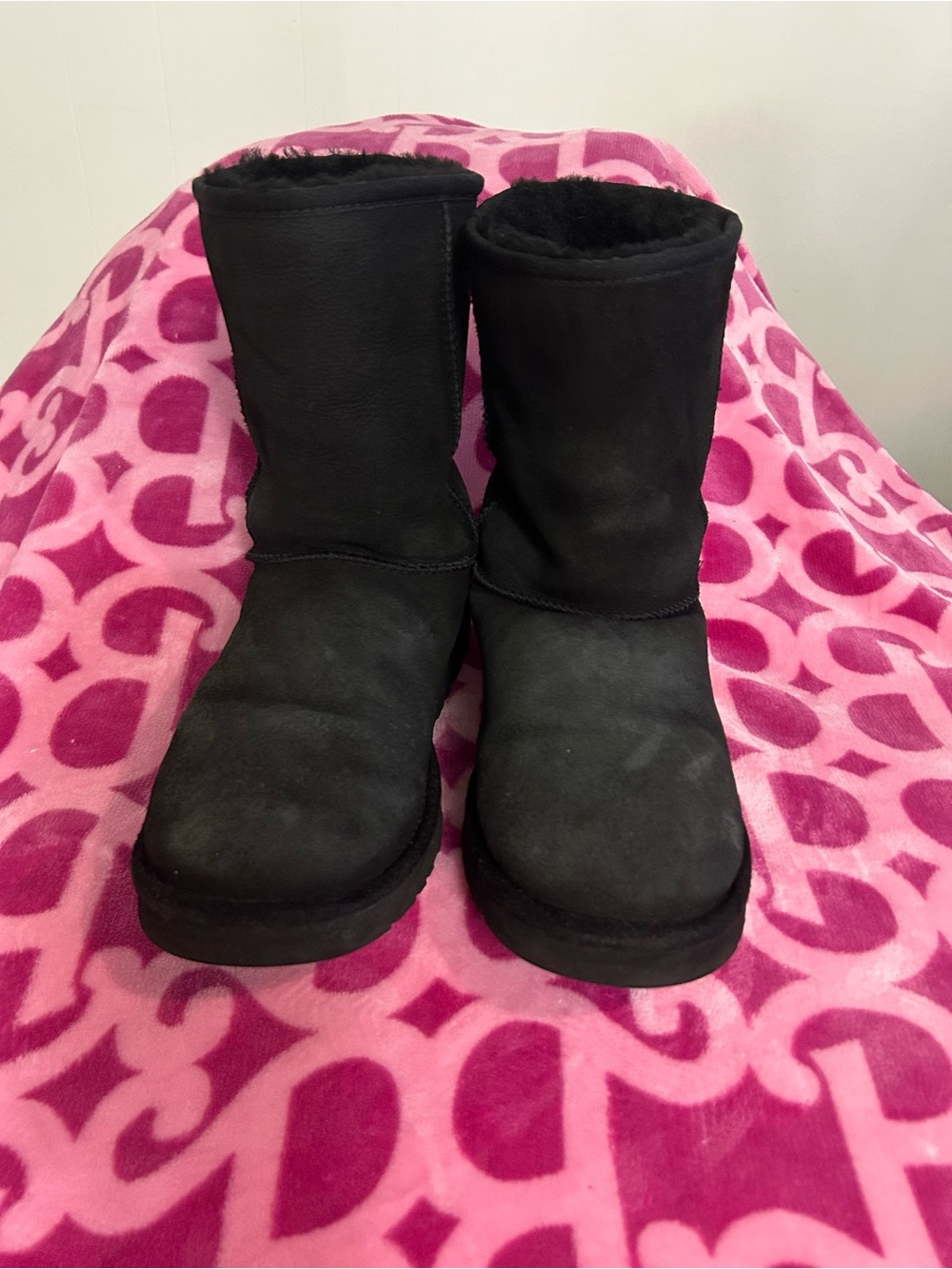 UGG Black Short Shearling Boots